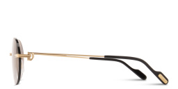 Shop Cartier Première de Cartier Rimless Oval Sunglasses in Gold online.