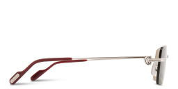 Shop Cartier Première de Cartier Rimless Rectangle Sunglasses in Silver online.