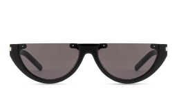 نظارات شمسية كات آي للجنسين بنصف إطار من سان لوران بلون أسود - صورة المنتج 1