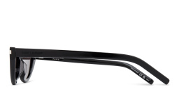 نظارات شمسية كات آي للجنسين بنصف إطار من سان لوران بلون أسود - صورة المنتج 2