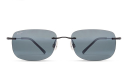 Shop Maui Jim Ohai Unisex Rimless Rectangle Sunglasses in Black online.