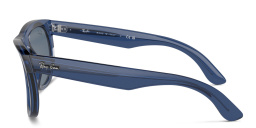 Shop Ray-Ban Wayfarer Reverse Unisex Square Sunglasses in Transparent Navy Blue online.