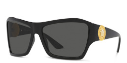 VERSACE Medusa Oversized Irregular Sunglasses in Black – Product Photo 2