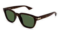 Shop MONTBLANC Square Sunglasses in Havana online.