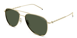 Shop MONTBLANC Pilot Sunglasses in Gold online.