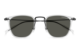 Shop MONTBLANC Square Sunglasses in Clear online.