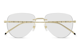 نظارات طبية طراز بايلوت بدون إطار من مونت بلانك بلون ذهبي - صورة المنتج 1