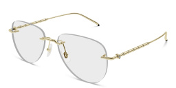 نظارات طبية طراز بايلوت بدون إطار من مونت بلانك بلون ذهبي - صورة المنتج 2