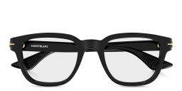 Shop MONTBLANC Square Eyeglasses in Black online.