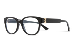 Shop Cartier C' de Cartier Square Eyeglasses in Black online.