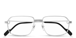 Première de Cartier Wide Rectangle Eyeglasses من كارتييه بلون فضي - صورة المنتج 1