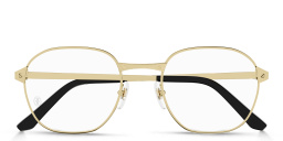 Shop Cartier Santos de Cartier Round Eyeglasses in Gold online.