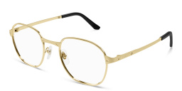 Shop Cartier Santos de Cartier Round Eyeglasses in Gold online.
