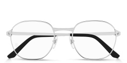 Shop Cartier Santos de Cartier Round Eyeglasses in Silver online.