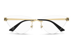 Cartier Panthère de Cartier Rimless Wide Cat-Eye Eyeglasses in Gold – Product Photo 1