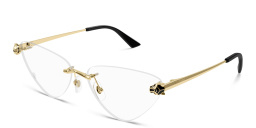 Cartier Panthère de Cartier Rimless Wide Cat-Eye Eyeglasses in Gold – Product Photo 2