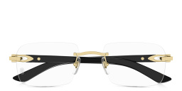 C'de Cartier Rimless Wide Rectangle Eyeglasses من كارتييه بلون جولد بلاك - صورة المنتج 1