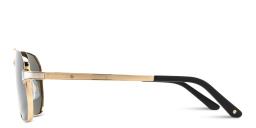 Shop Cartier Santos de Cartier Wide Pilot Sunglasses in Gold online.