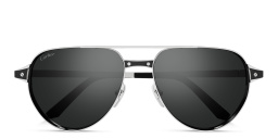 Cartier Santos de Cartier Pilot Sunglasses in Silver – Product Photo 1