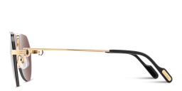 Shop Cartier Première de Cartier Half-Rim Pilot Sunglasses in Gold online.