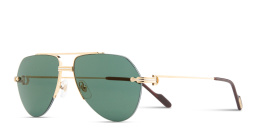 Shop Cartier Première de Cartier Half-Rim Pilot Sunglasses in Gold online.