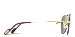 Shop Cartier Première de Cartier Half-Rim Pilot Sunglasses in Gold online.