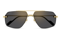 Cartier Première de Cartier Half-Rim Pilot Sunglasses in Gold – Product Photo 1