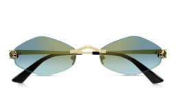تسوق نظارات شمسية بانثير دو كارتييه غير منتظمة بدون إطار كارتييه بلون ذهبي أونلاين.