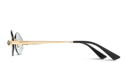 Shop Cartier Panthère de Cartier Rimless Irregular Sunglasses in Gold online.