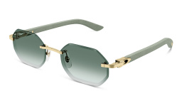 Shop Cartier C'de Cartier Rimless Irregular Sunglasses in Gold online.