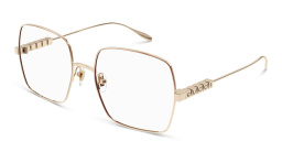 Shop GUCCI Oversized Wide Square Eyeglasses in Rose Gold online.