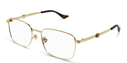 GUCCI Wide Rectangle Eyeglasses in Gold – Product Photo 1