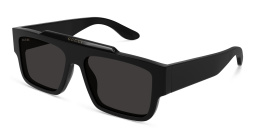Shop GUCCI Faceted Specs Rectangle Sunglasses in Black online.