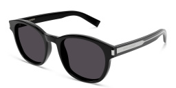 Shop SAINT LAURENT Unisex Round Sunglasses in Black online.