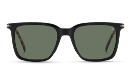 Shop DAVID BECKHAM Rectangle Sunglasses in Black Havana online.