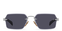 Shop DAVID BECKHAM Irregular Sunglasses in Ruthenium Black online.