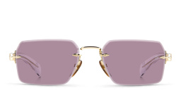 Shop DAVID BECKHAM Irregular Sunglasses in Gold Crystal online.