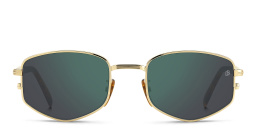 Shop DAVID BECKHAM Irregular Sunglasses in Gold Honey Havana online.