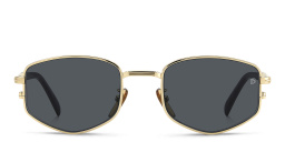Shop DAVID BECKHAM Irregular Sunglasses in Gold Black online.