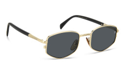 Shop DAVID BECKHAM Irregular Sunglasses in Gold Black online.