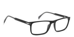 Shop DAVID BECKHAM Timeless Icons Wide Rectangle Eyeglasses in Black Grey online.