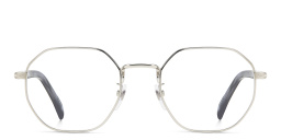 DAVID BECKHAM Timeless Icons Irregular Eyeglasses in Striped Black Pladium – Product Photo 1