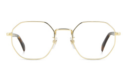 DAVID BECKHAM Timeless Icons Irregular Eyeglasses in Gold Brown Horn – Product Photo 1