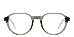 Shop DAVID BECKHAM Round Eyeglasses in Green online.