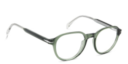 Shop DAVID BECKHAM Round Eyeglasses in Green online.