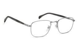 Shop DAVID BECKHAM Rectangle Eyeglasses in Ruthenium Grey Horn online.