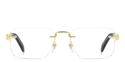 DAVID BECKHAM Rimless Rectangle Eyeglasses in Gold Black – Product Photo 1