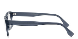 Shop FENDI Fendi Blue Irregular Eyeglasses in Transparent dark blue online.