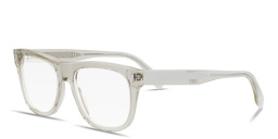 Shop FENDI Fendi First Brown Square Eyeglasses in Transparent Beige online.