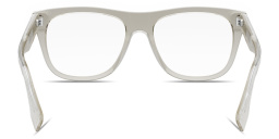 Shop FENDI Fendi First Brown Square Eyeglasses in Transparent Beige online.